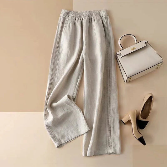 Linen Wide leg straight pant