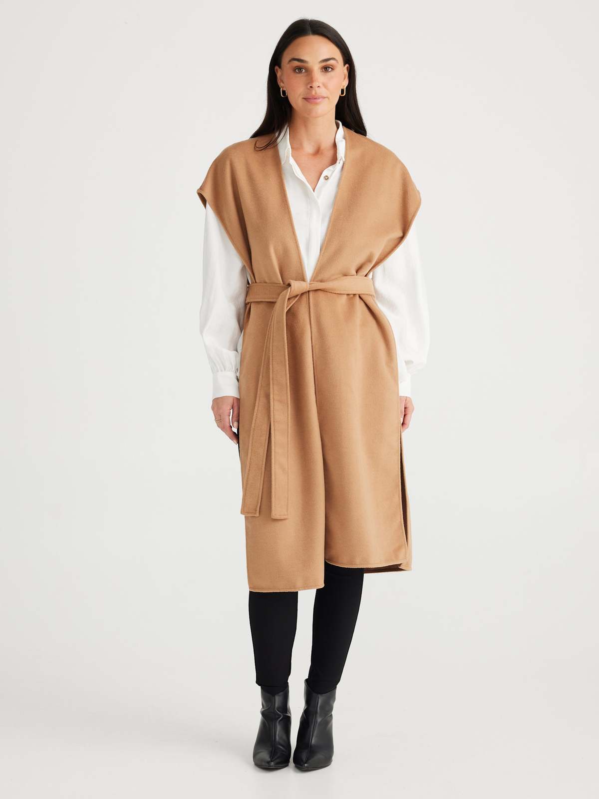 Darcy Cape Vest in Camel