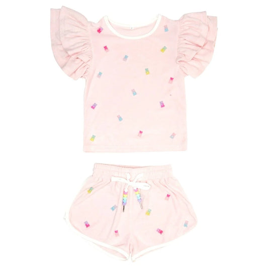 Candy Bear Top And Shorts Set