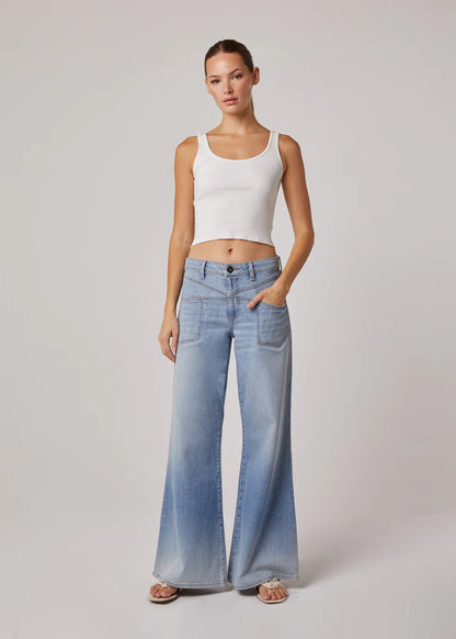 Cary High Rise Wide Leg Denim in Light Teddy & Dark Lorient