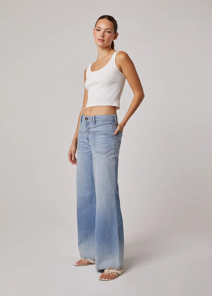 Cary High Rise Wide Leg Denim in Light Teddy & Dark Lorient