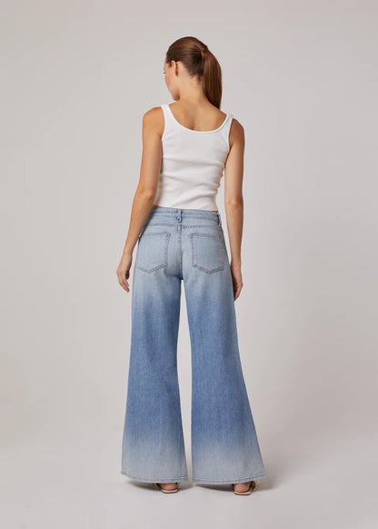 Cary High Rise Wide Leg Denim in Light Teddy & Dark Lorient