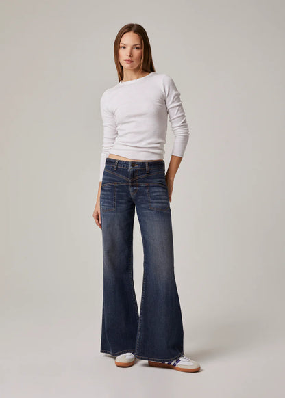 Cary High Rise Wide Leg Denim in Light Teddy & Dark Lorient