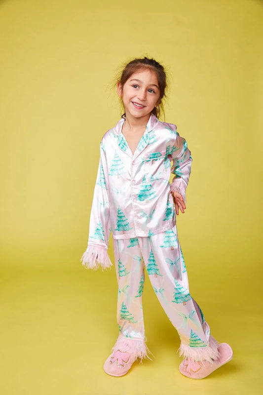 Christmas Tree Silky Feather Trim Set