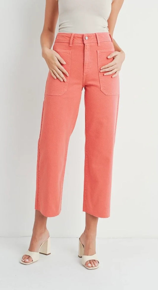 Burnt Orange Crop Jeans