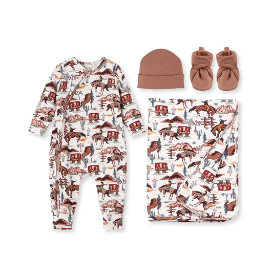 Baby Boy Bamboo Romper & Accessories -  Western Spirit
