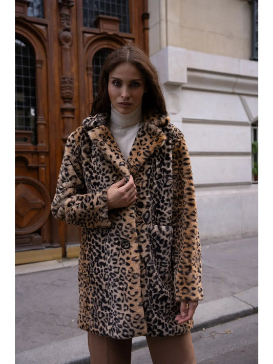 Leopard Faux Fur Coat