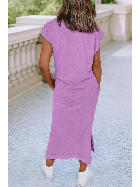 Mineral Wash Pocketed Dress