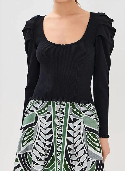 Black Knit Blouse