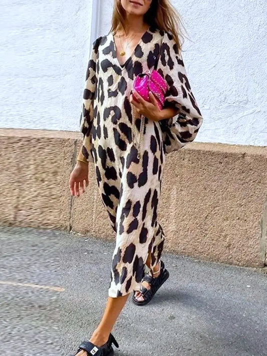 Leopard Mid Sleeve Dress