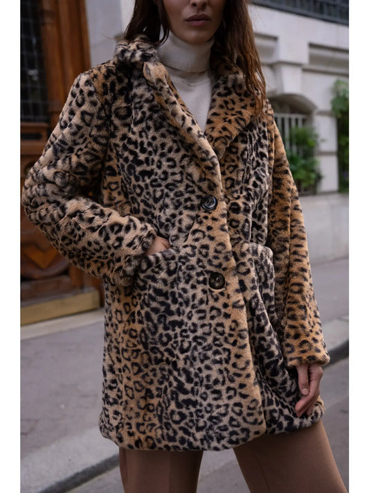 Leopard Faux Fur Coat