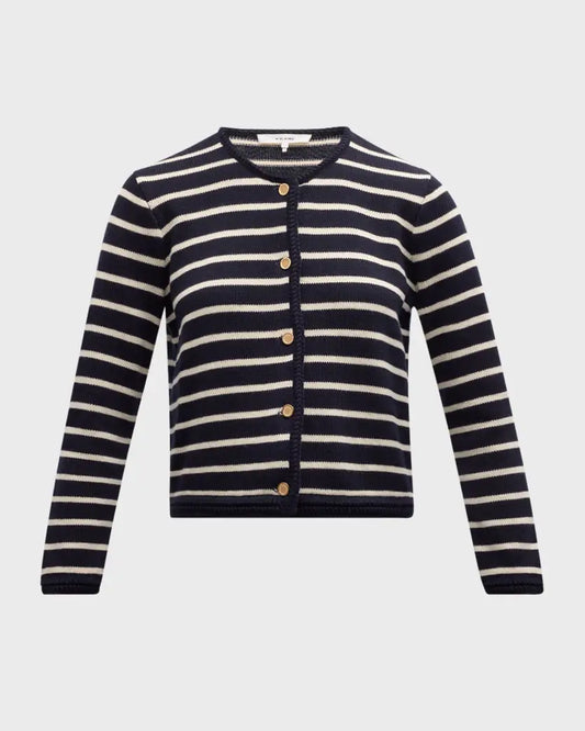 Striped Cardi in Navy