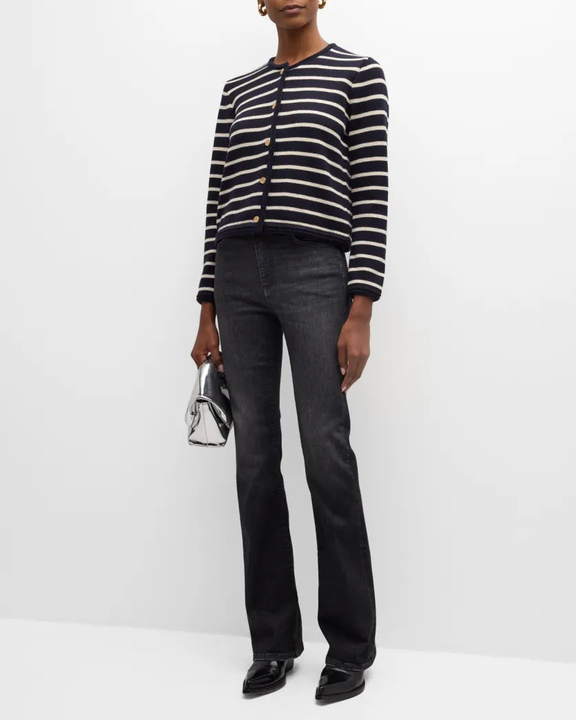 Striped Cardi in Navy