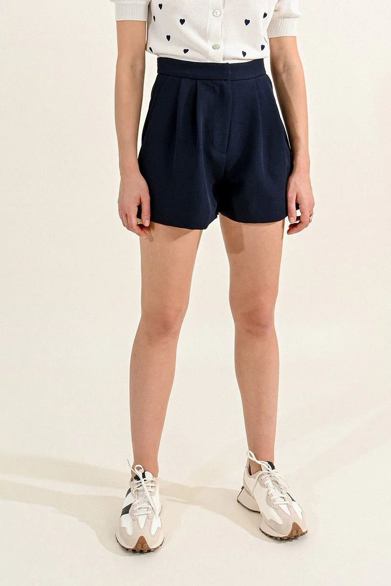 Navy Shorts with Darts