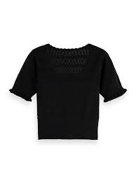 Pointelle Stitch Knitted Tee