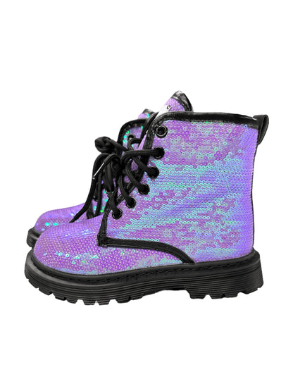 Lavender Sequin Boots for Girls