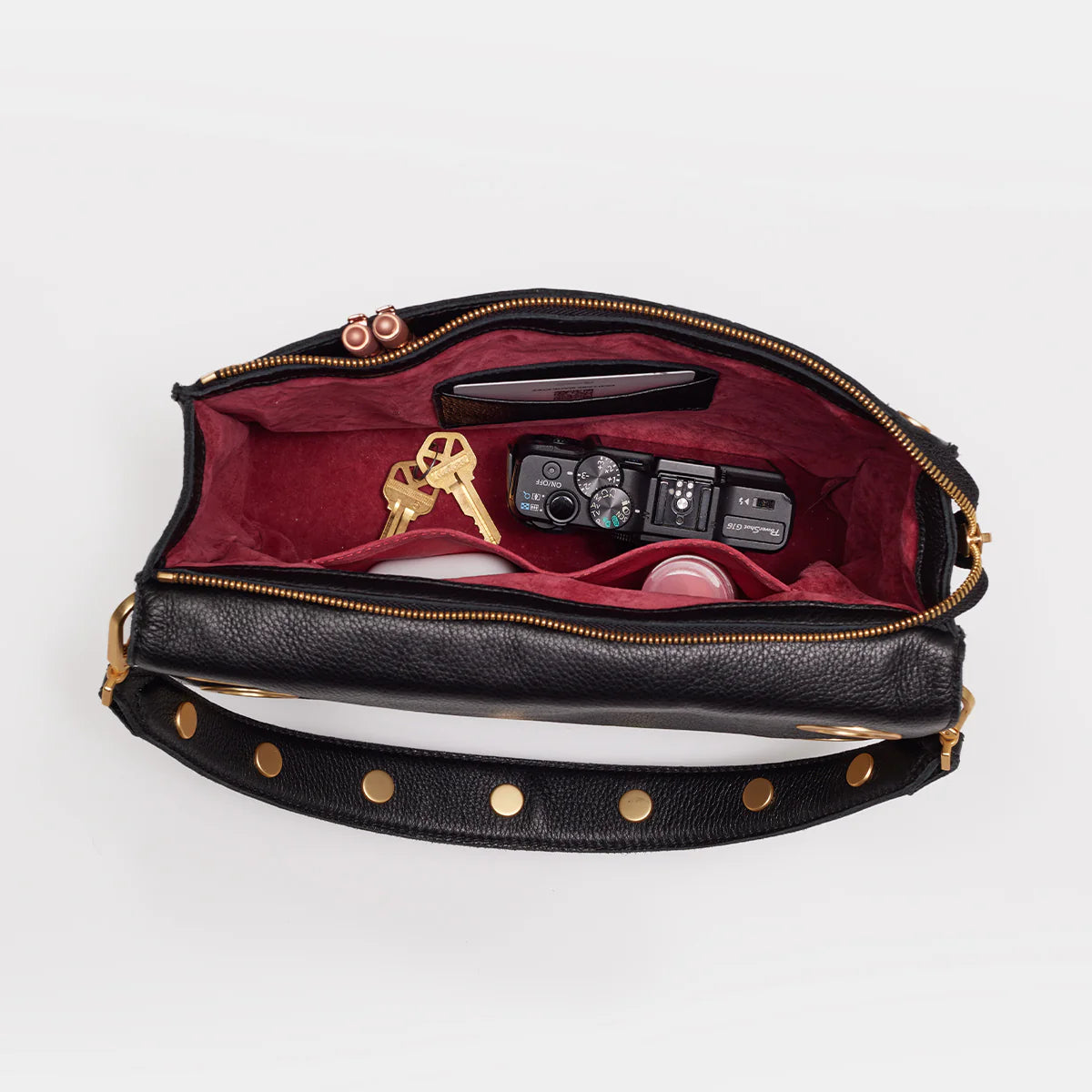 HAMMITT Montana Large Clutch Bag in Black with Gold Hardware