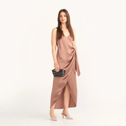 HAMMITT Paul Pocket Black Press Brushed Gold Hardware/ Red Zip