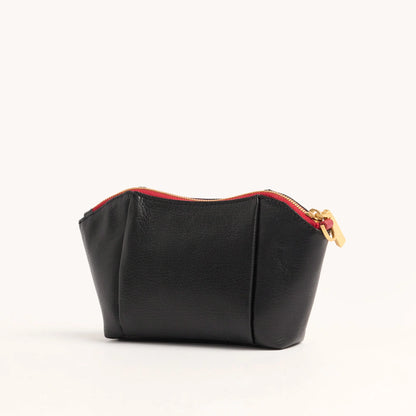 HAMMITT Paul Pocket Black Press Brushed Gold Hardware/ Red Zip