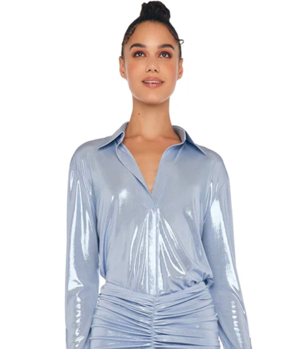 NK Metallic Shirt w/Collar Stand