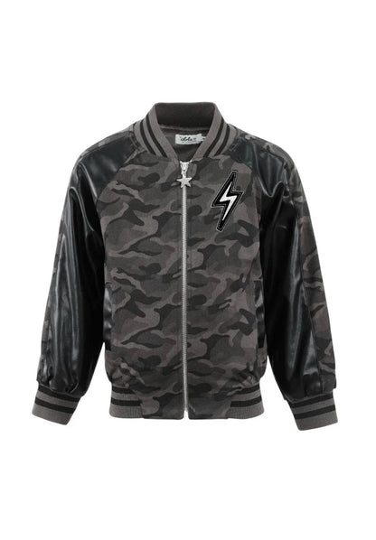 Camo Flash Leather Bomber