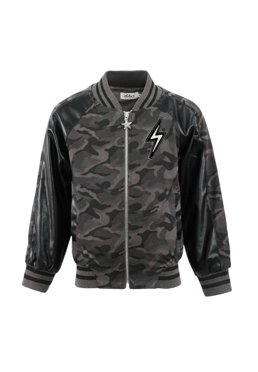 Camo Flash Leather Bomber
