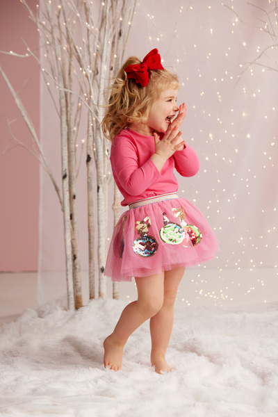 Pink Sequin Christmas Tutu Dress