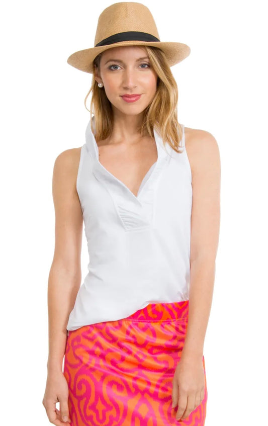 Jersey Sleeveless Ruffneck Top- Solid