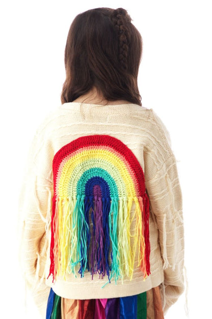 Rainbow tassel sweater