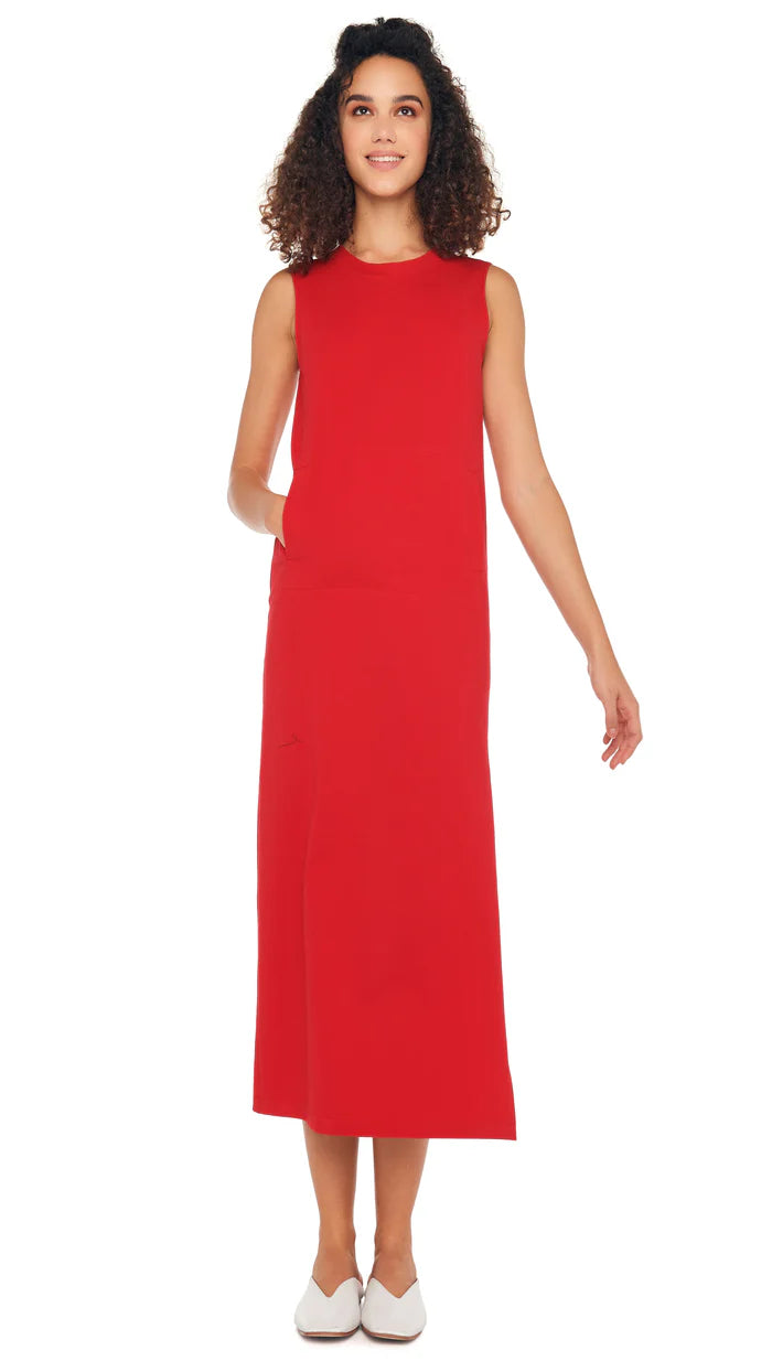 NK Sleeveless Tailored Terry Side Slit Gown