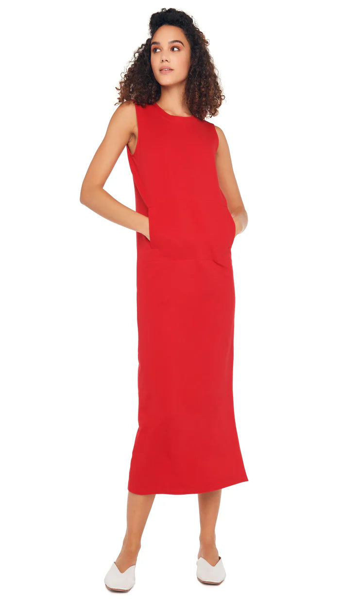 NK Sleeveless Tailored Terry Side Slit Gown