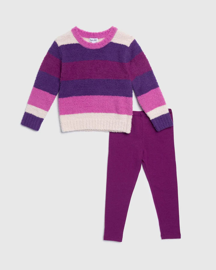 Fuzzy Stripe Sweater Set Baby