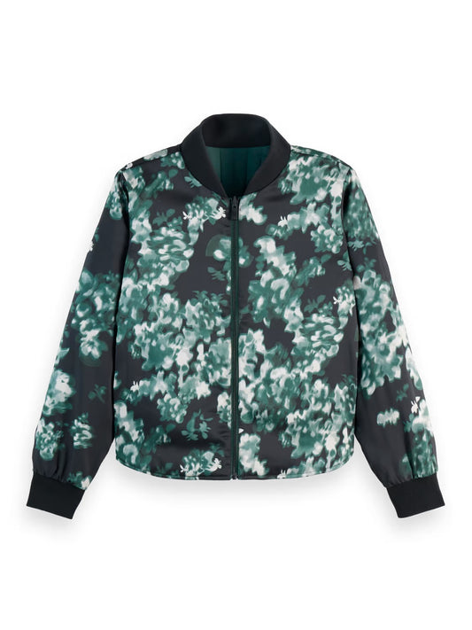 Reversible Quilted Bomber in Amsterdam Green