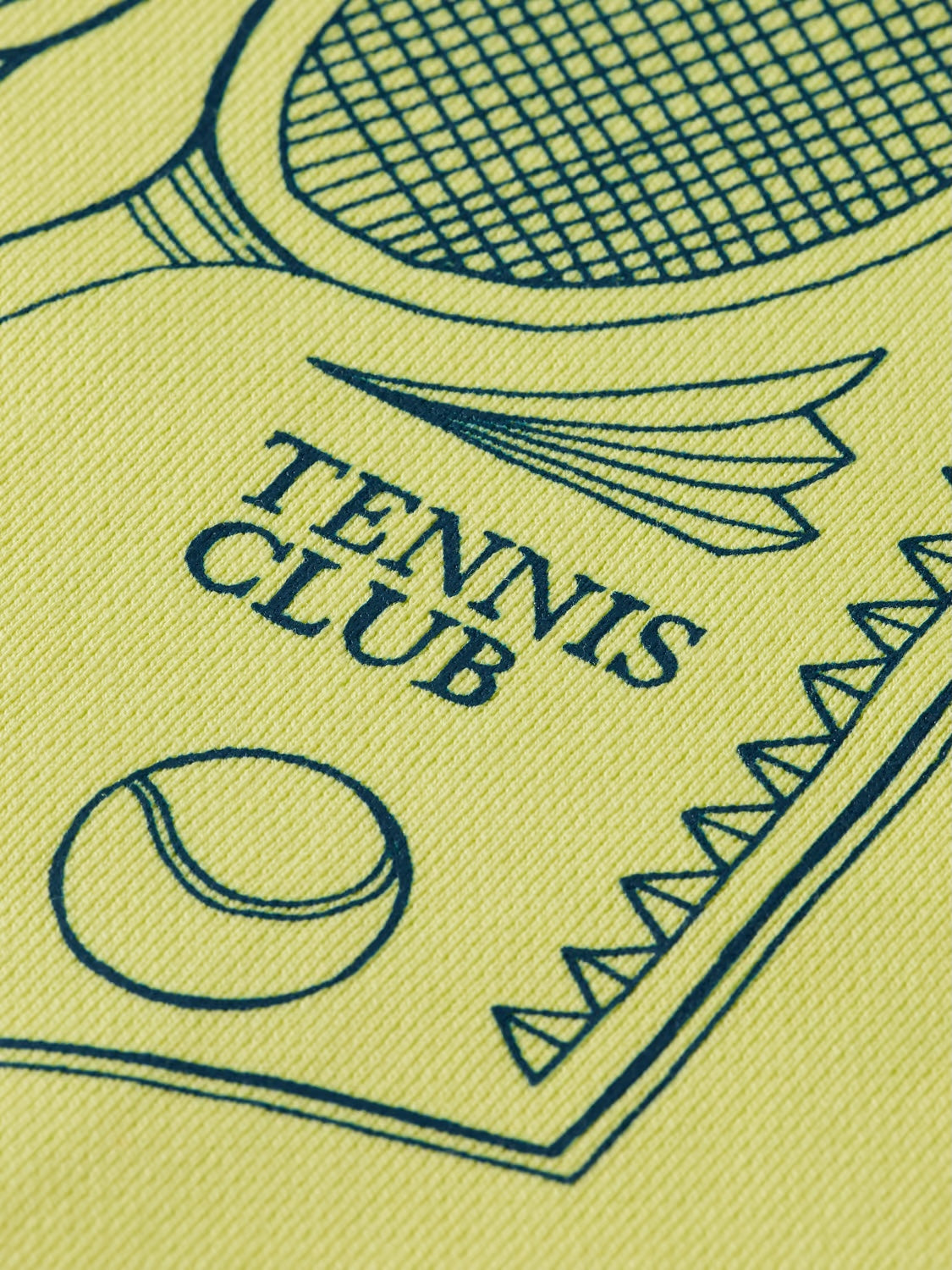 Tennis Artwork Regular Fit Sweatshirt in Tennis Ball Yellow