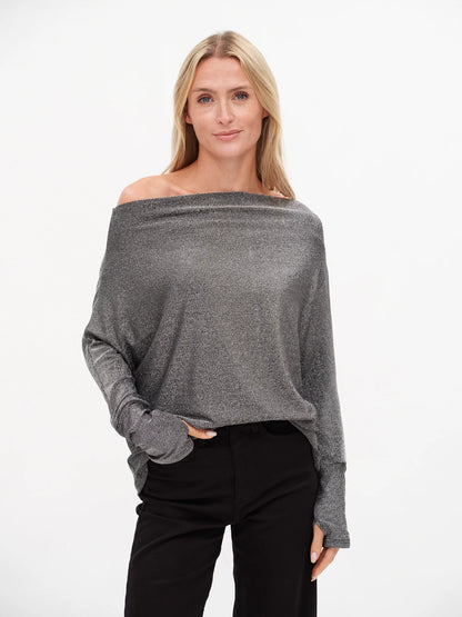 The Anywhere Top in Silver Lurex