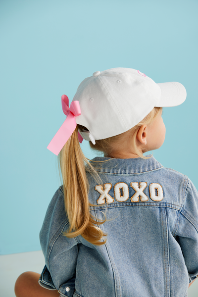 Girls Bow Embroidered Hat